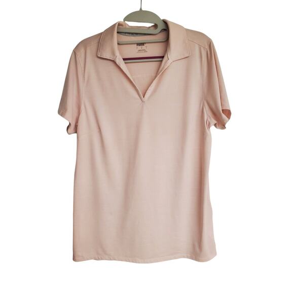 Women's Puma Pale Pink Golf Athletic Short Sleeve Polo | Size Large - Picture 1 of 9